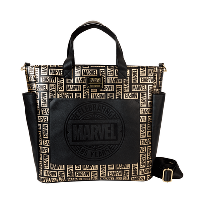 Loungefly Marvel Comics 85th Anniversary All Over Print Logo Convertible Backpack & Tote Bag