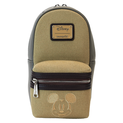 Loungefly Mickey & Friends Faux Leather & Canvas Water Bottle Crossbody