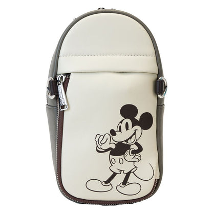 Loungefly Mickey & Friends Faux Leather & Canvas Water Bottle Crossbody