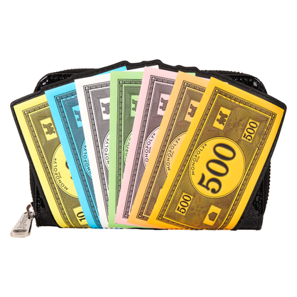 Loungefly Monopoly 90th Money Glitter Zip Around Wallet