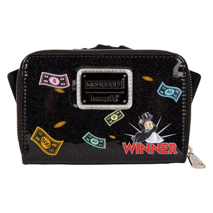 Loungefly Monopoly 90th Money Glitter Zip Around Wallet