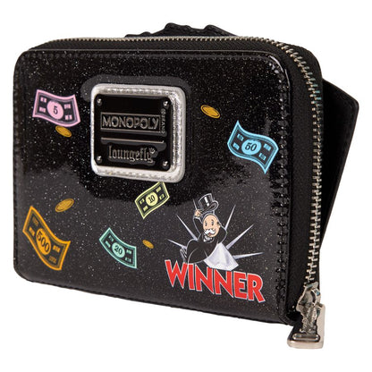 Loungefly Monopoly 90th Money Glitter Zip Around Wallet