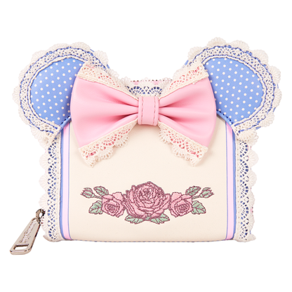 Loungefly Disney Minnie Floral & Lace Ears Zip Around Wallet