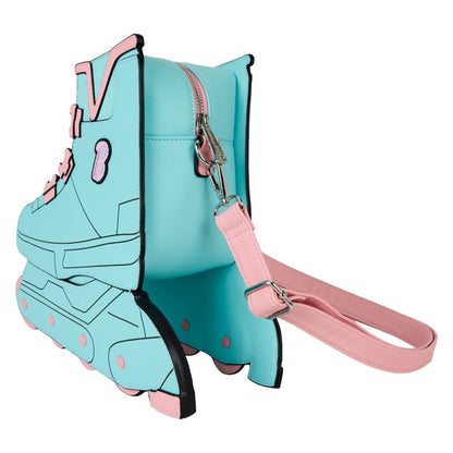 Loungefly Barbie Classic Barbie Figural Skate Crossbody Bag with Moving Wheels