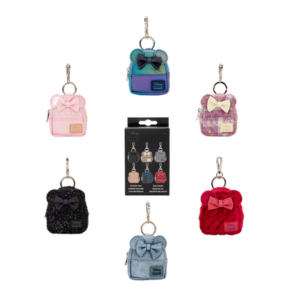 Loungefly Disney Minnie Mouse Glitter Mystery Mini Backpack Bag Charms (Display of 15)