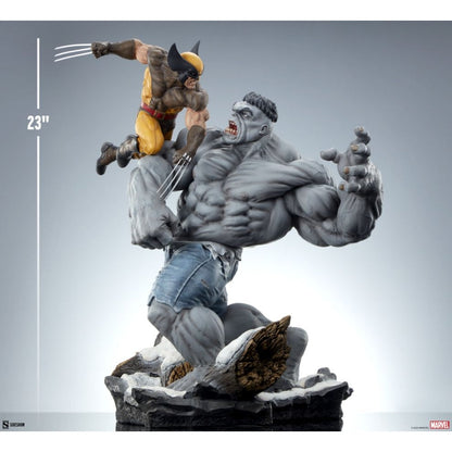 Sideshow Collectibles Marvel Comics Grey Hulk vs Wolverine Maquette