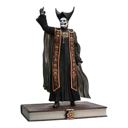 KnuckleBonz Ghost Papa Emeritus in Black Robes Rock Iconz Statue