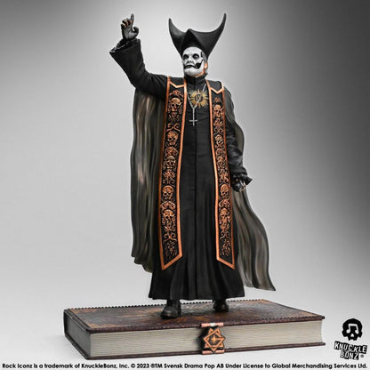 KnuckleBonz Ghost Papa Emeritus in Black Robes Rock Iconz Statue