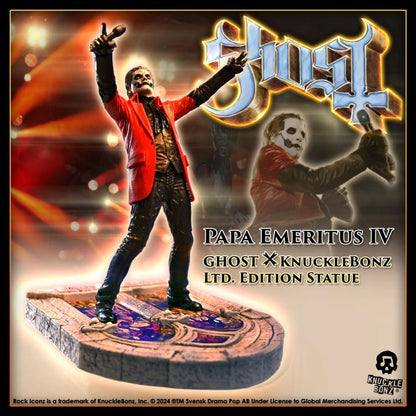 KnuckleBonz Ghost Papa Emeritus 4 (Red Jacket) Rock Iconz Statue