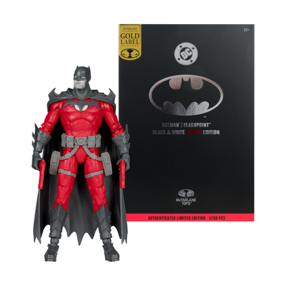 McFarlane Toys DC Multiverse Batman Flashpoint Black & White with Accent (Gold Label) 7" Action Figure