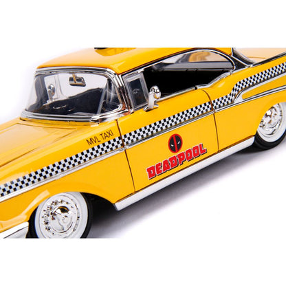 Jada Toys Deadpool (comics) 1957 Chevy Bel Air Taxi 1:24 Hoolywood Ride Diecast Vehicle with Deadpool