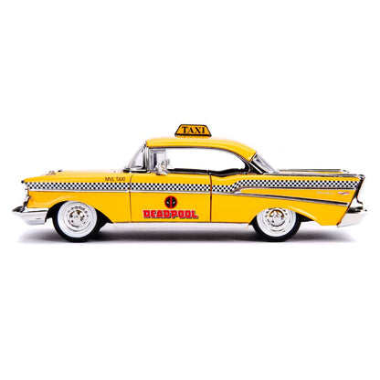 Jada Toys Deadpool (comics) 1957 Chevy Bel Air Taxi 1:24 Hoolywood Ride Diecast Vehicle with Deadpool
