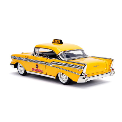 Jada Toys Deadpool (comics) 1957 Chevy Bel Air Taxi 1:24 Hoolywood Ride Diecast Vehicle with Deadpool