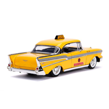 Jada Toys Deadpool (comics) 1957 Chevy Bel Air Taxi 1:24 Hoolywood Ride Diecast Vehicle with Deadpool
