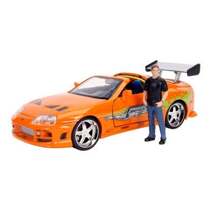Jada Toys Fast & Furious Brian's Toyota Supra with Brian 1:24 Scale Diecast Model Kit