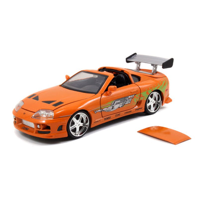 Jada Toys Fast & Furious Brian's Toyota Supra with Brian 1:24 Scale Diecast Model Kit