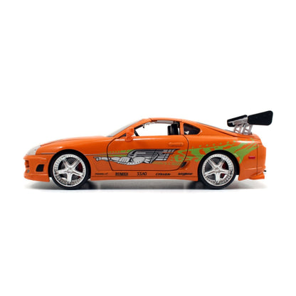 Jada Toys Fast & Furious Brian's Toyota Supra with Brian 1:24 Scale Diecast Model Kit