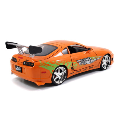 Jada Toys Fast & Furious Brian's Toyota Supra with Brian 1:24 Scale Diecast Model Kit