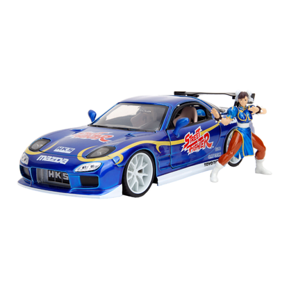Jada Toys Street Fighter Mazda RX 7 (1993) 1:24 Scale with Chun Li Figure