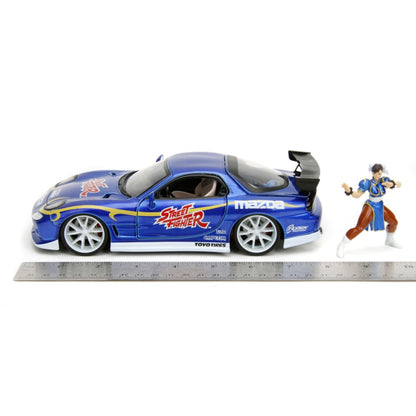 Jada Toys Street Fighter Mazda RX 7 (1993) 1:24 Scale with Chun Li Figure