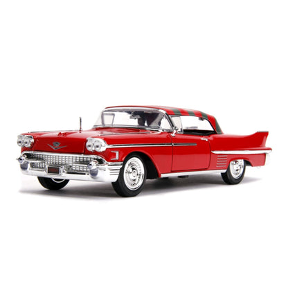 Jada Toys A Nightmare on Elm Street 1958 Cadillac Series 62 1:24 with Figure Hollywood Ride