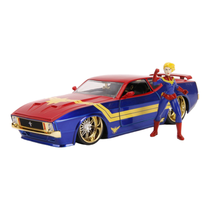 Jada Toys Marvel Comics Captain Marvel 1973 Ford Mustang Mach 1 1:24 Scale Hollywood Ride