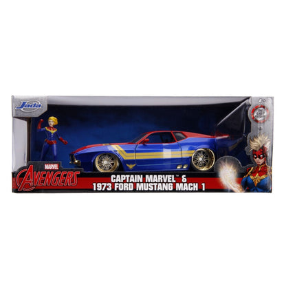 Jada Toys Marvel Comics Captain Marvel 1973 Ford Mustang Mach 1 1:24 Scale Hollywood Ride