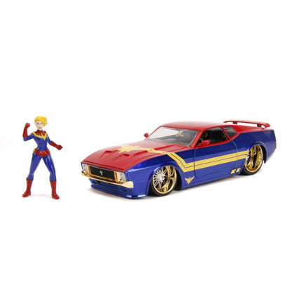 Jada Toys Marvel Comics Captain Marvel 1973 Ford Mustang Mach 1 1:24 Scale Hollywood Ride