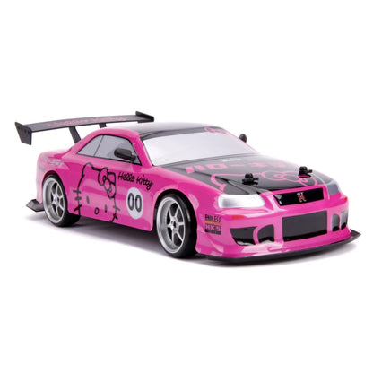 Jada Toys Hello Kitty 2002 Nissan Skyline GT R (BNR34) 1:10 Scale Remote Control Car