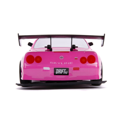 Jada Toys Hello Kitty 2002 Nissan Skyline GT R (BNR34) 1:10 Scale Remote Control Car