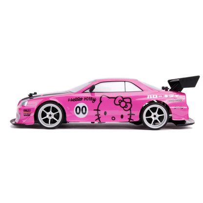 Jada Toys Hello Kitty 2002 Nissan Skyline GT R (BNR34) 1:10 Scale Remote Control Car