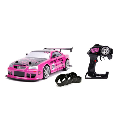Jada Toys Hello Kitty 2002 Nissan Skyline GT R (BNR34) 1:10 Scale Remote Control Car