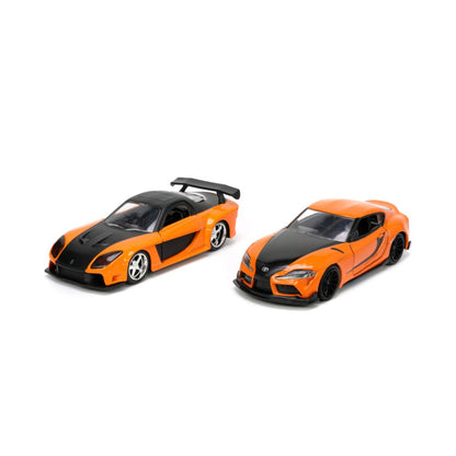 Jada Toys Fast & Furious Han's Mazda RX 7 & Toyota GR Supra 1:32 Scale 2 Pack