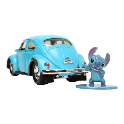 Jada Toys Lilo & Stitch VW Beetle (Blue) 1:32 Scale with Stitch MetalFig