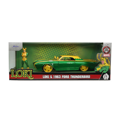 Jada Toys Marvel Comics Loki & 1963 Ford Thunderbird 1:24 Scale