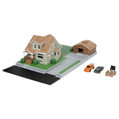 Jada Toys Fast & Furious Dom's House NanoScene with 2 Vehicles