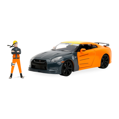 Jada Toys Naruto Nissan GT R R35 (2009) 1:24 Scale with Naruto Figure Hollywood Rides Diecast Vehicle