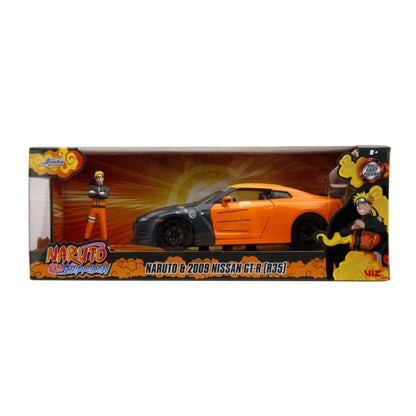 Jada Toys Naruto Nissan GT R R35 (2009) 1:24 Scale with Naruto Figure Hollywood Rides Diecast Vehicle