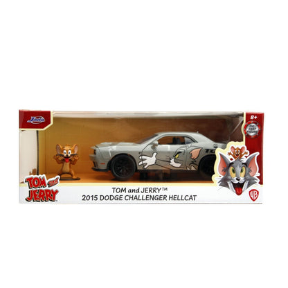 Jada Toys Tom & Jerry 2015 Dodge Challenger Hellcat with Jerry Figure 1:24 Scale