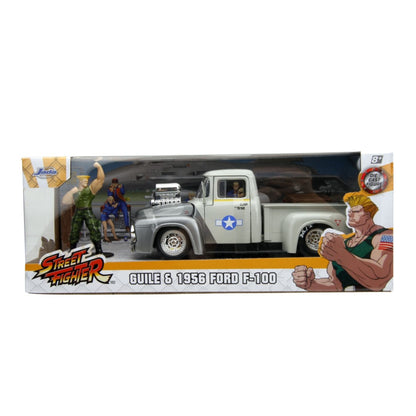 Jada Toys Street Fighter Ford F 100 (1956) 1:24 with Guile Figure Hollywood Rides Diecast Vehicle