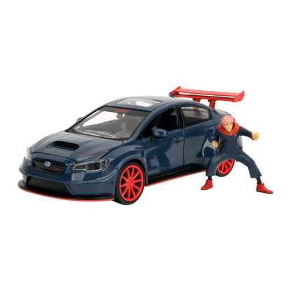 Jada Toys Jujutsu Kaisen 1:24 2016 Subaru WRX STI Diecast Vehicle with Yuji Itadori 2.75" Figure