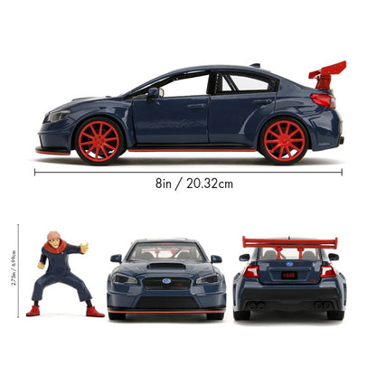 Jada Toys Jujutsu Kaisen 1:24 2016 Subaru WRX STI Diecast Vehicle with Yuji Itadori 2.75" Figure