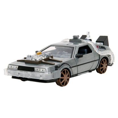 Jada Toys Back to the Future Part III Delorean 1:24 Diecast Vehicle (with Lights)