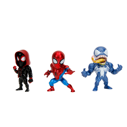 Jada Toys Marvel Comics Spider Man 2.5" MetalFig 3 Pack