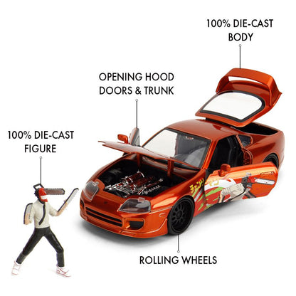 Jada Toys Chainsaw Man 1:24 1995 Toyota Supra with Chainsaw Man