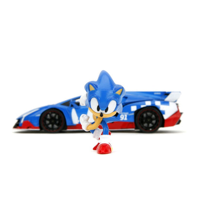Jada Toys Sonic the Hedgehog  Lamborghini Veneno 1:24 Scale Diecast Vehicle with Sonic Figure