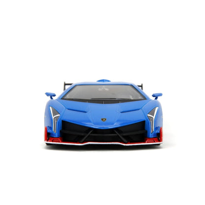 Jada Toys Sonic the Hedgehog  Lamborghini Veneno 1:24 Scale Diecast Vehicle with Sonic Figure