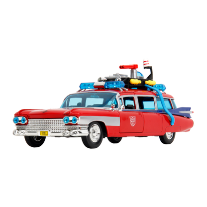 Jada Toys Hollywood Rides Ghostbusters ECTO 1 X  Optimus Prime Mash up 1:24 Scale Diecast Vehicle