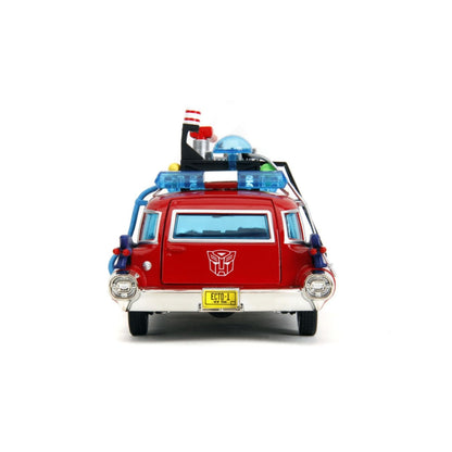 Jada Toys Hollywood Rides Ghostbusters ECTO 1 X  Optimus Prime Mash up 1:24 Scale Diecast Vehicle