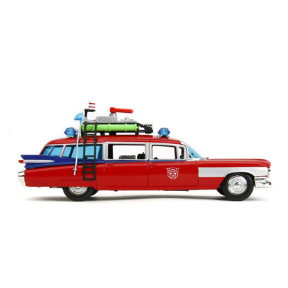 Jada Toys Hollywood Rides Ghostbusters ECTO 1 X  Optimus Prime Mash up 1:24 Scale Diecast Vehicle